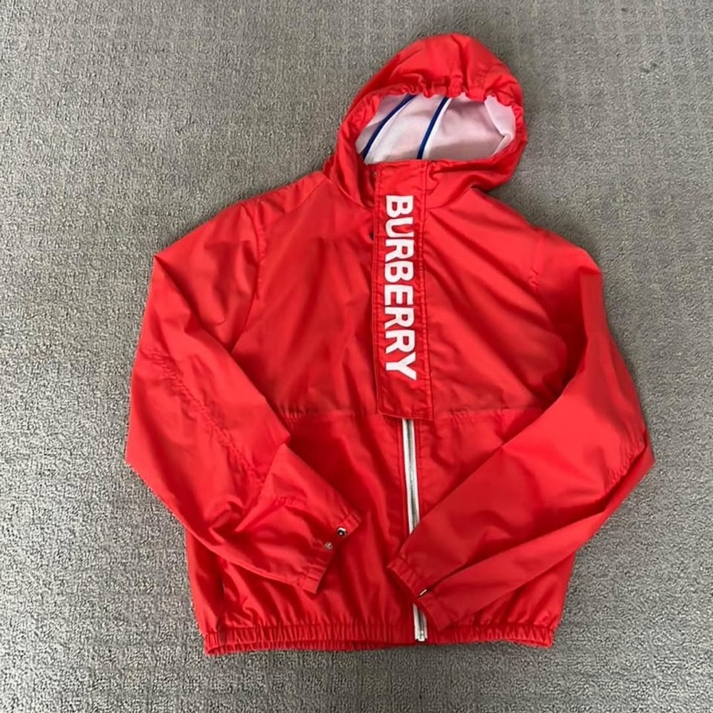 Kids orange Burberry light pullover jacket